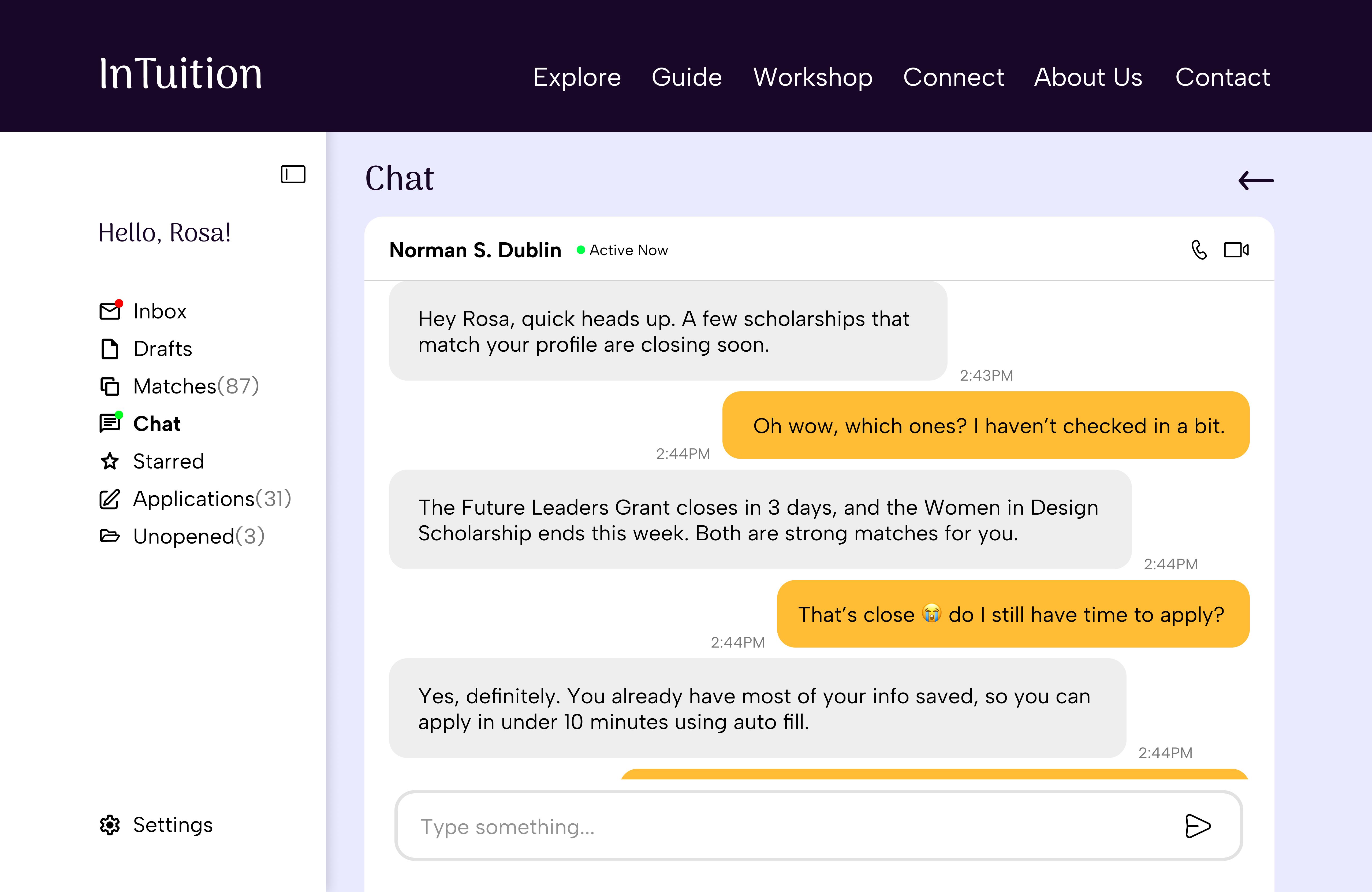 Chat, conversation