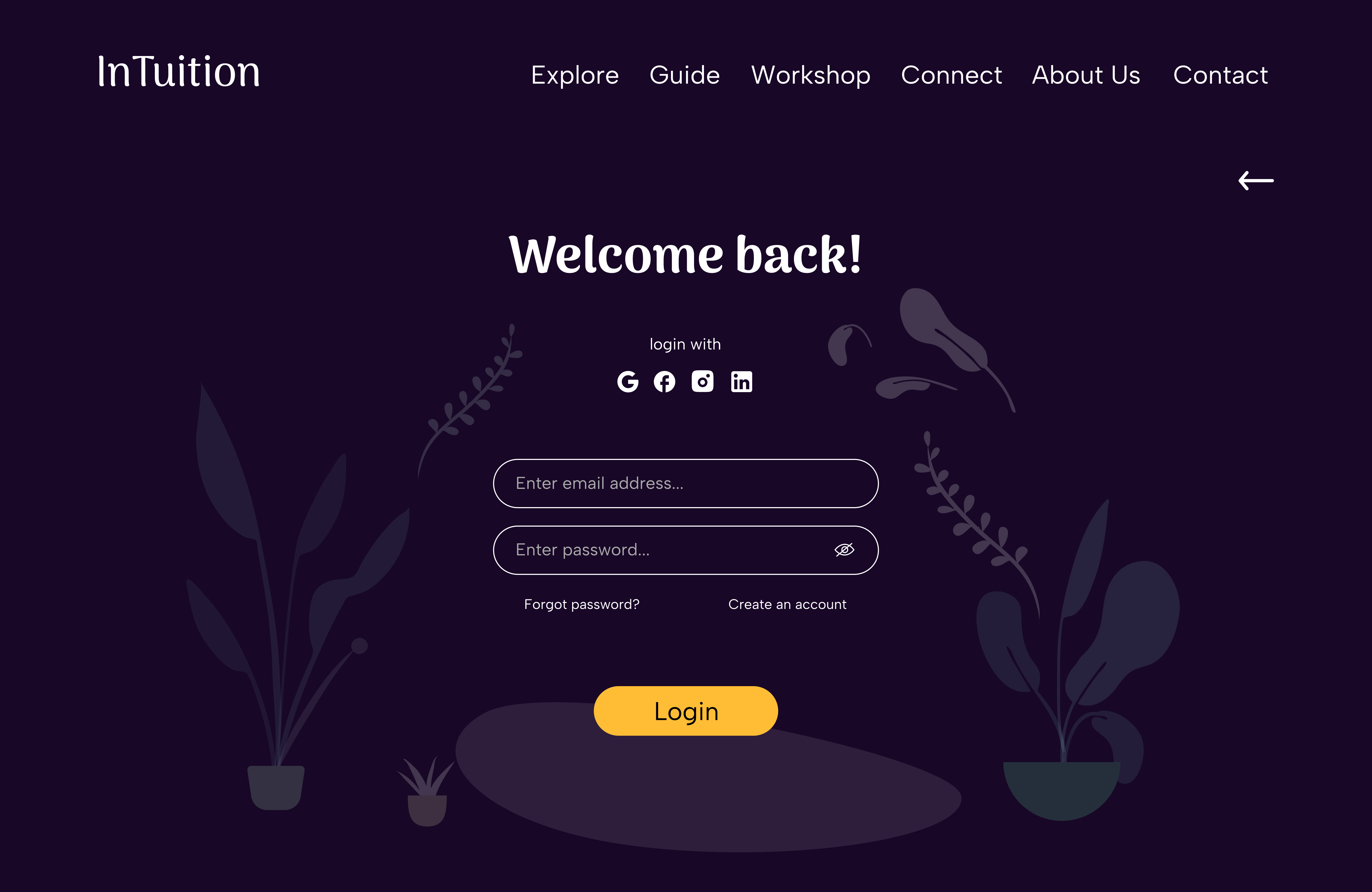 Login screen