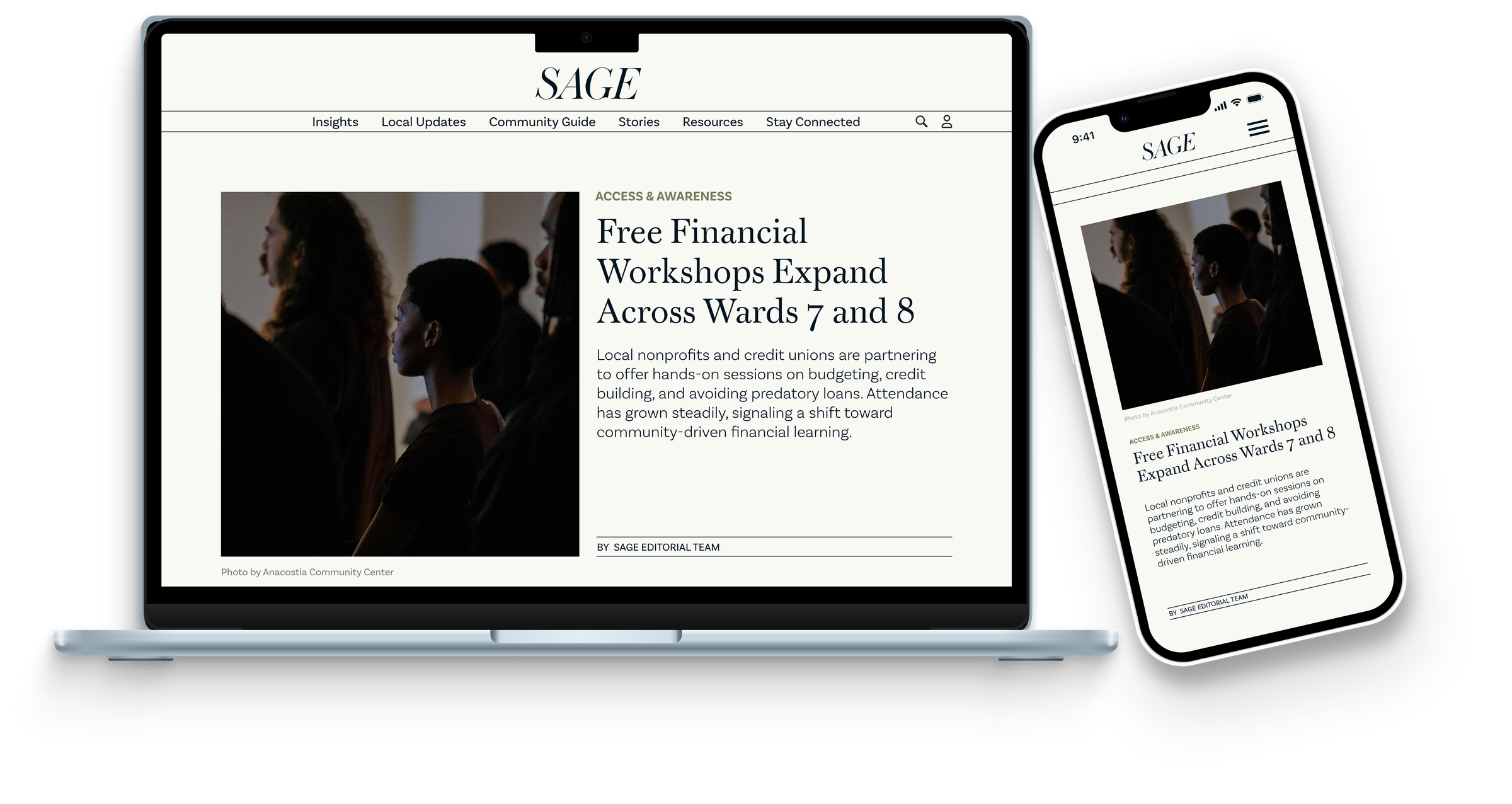 SAGE Editorial final design website mockup